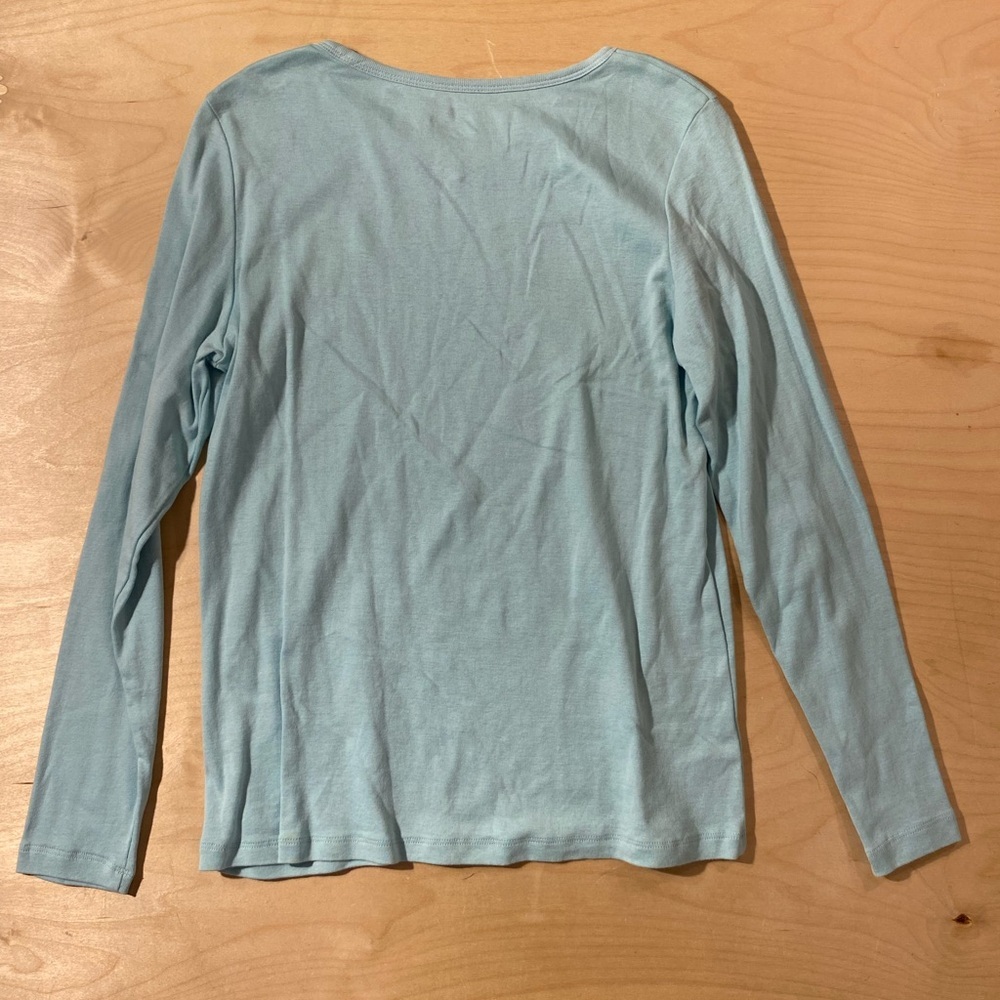 St. John's Bay Light Blue Long Sleeve Crewneck Top Medium (QO) - Picture 6 of 6